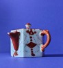 Ceainic Japonez Edo Portelan Ko-Kutani, Hexagonal Bicolor, 1603-1867, Antichitate