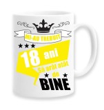 Cana alba personalizata &quot;mi-au trebuit 18 ani sa arat atat de bine&quot;, INOVATIX&reg;. 330ml