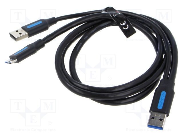 Cablu USB 3.0 VENTION A x2 la B micro nichelat 1m