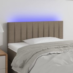 vidaXL Tăblie de pat cu LED, gri taupe, 80x5x78/88 cm, textil 3121828