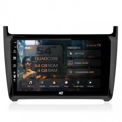 Navigatie Volkswagen Polo (2014+) 4GB RAM Android 13 Quadcore DSP GPS Wi-FI Carplay Android Auto USB Bluetooth Waze Touchscreen 9 inch foto