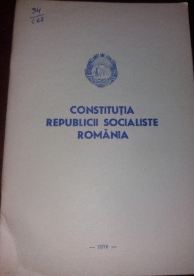 CONSTITUTIA REPUBLICII SOCIALISTE ROMANIA 1976 foto