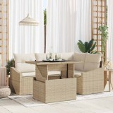 VidaXL Set de canapele pentru grădină 5 pcs Bej, crem 100 x 55 x 73 cm