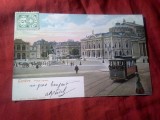 Ilustrata Elvetia Geneva - Piata Noua cca. 1900 cu 2 timbre ,fara stampile de circulatie