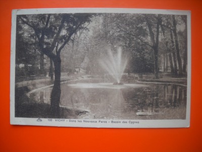 HOPCT 8518 BAZINUL CU LEBEDE-PARCUL NOU IN 1927 VICHY FRANTA -EUROPA-STAMPILOGRAFIE FRUMOASA-CIRCULATA foto