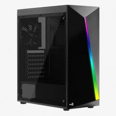 Carcasa Aerocool Shard Middle Tower ATX Fara Sursa Iluminare LED RGB Black foto