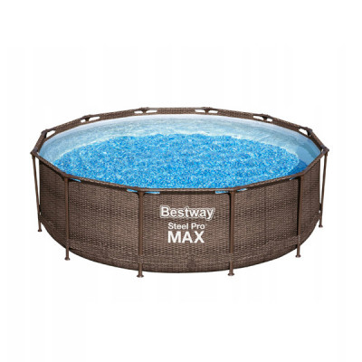 Set Piscina cu Cadru Metalic si Efect Ratan Bestway Steel Pro Max - 366 x 100 cm foto