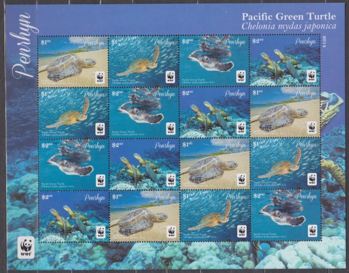 DB1 Fauna Marina WWF Penrhyn Broasca Testoasa MS MNH