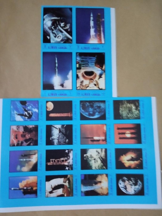 AJMAN, SPACE - SERIE COMPLETĂ MNH IMPERF.