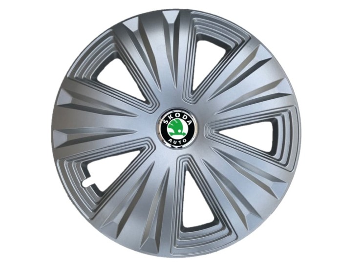 Set 4 capace roti Glory Gri R15 pentru gama auto Skoda