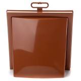 Grila ventilatie &Oslash;100x55mm patrata cu clapeta antiretur, exterior 150x150, ASA plastic, Terracotta, Ecovent