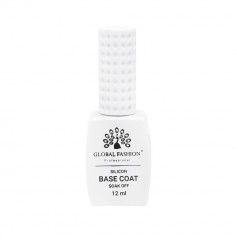 Base Coat Silicon Soack-off, baza pentru intarirea unghiilor, Global Fashion, transparenta, 12ml