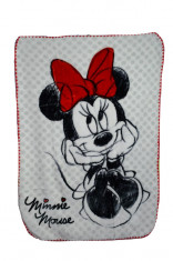 Paturica groasa Minnie Mouse 80 x 110 cm Disney STC09A, Alb foto