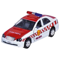 Masinuta die cast cu sunete si lumini 15 cm pompieri alba