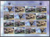 DB1 Fauna Mozambic WWF Elefanti MS MNH, Nestampilat