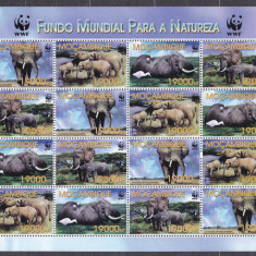 DB1 Fauna Mozambic WWF Elefanti MS MNH