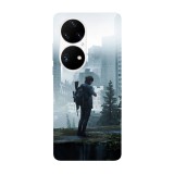 Husa compatibila cu Huawei P50 Pro model The last of us Ellie, Silicon, TPU, Viceversa, Transparent, Carcasa