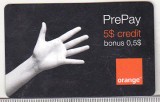 Bnk card Romania - Orange - 5+0.5 $ - 12/08 - RO-ORA-REF-0003-0812A