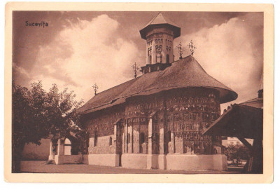 SV * SUCEVITA * BISERICA MANASTIRII * din SET MANASTIRI din BUCOVINA 1937 foto