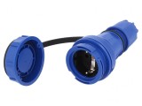 Conector Alimentare AC Mamă 2P PE 250V 16A Albastru