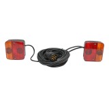Set lampi magnetice 12V pentru remorca, fisa 7 pini, cablu intre stopuri de 2.5m, cablu fisa 7.5m Breckner Germany