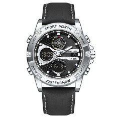 Ceas Barbati Foxbox FB0089 Argintiu-Negru , Design Sport Functii Multiple, Rezistent la socuri, Rezistent la Apa 3ATM