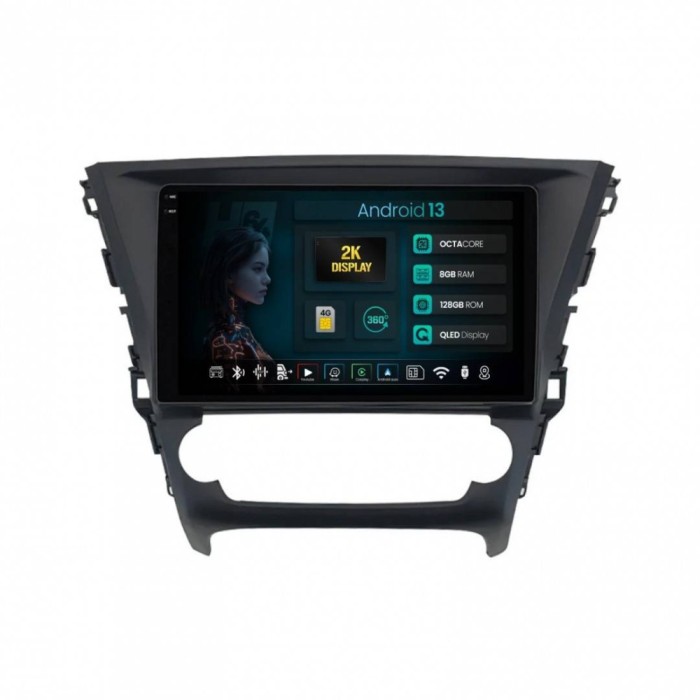 Navigatie 2K Toyota Avensis (2015-2018) 8GB RAM Android 13 Octacore Slot Sim 4G DSP GPS Wi-FI Carplay Android Auto USB Bluetooth Waze Touchscreen 10.3