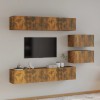 VidaXL Set dulapuri TV, 6 piese, stejar fumuriu, lemn prelucrat 3114603