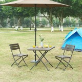 Masa pliabila camping Lillestr&oslash;m Lillestr&oslash;m 78x78x74cm maro inchis [en.casa] HausGarden Leisure