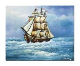 Cumpara ieftin Tablou peisaj marin cu velier pictat manual, In bataia vantului, 50x40cm ulei pe panza, Constantin Feraru
