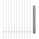 St&acirc;lpi de &Icirc;mprejmuire vidaXL 22 buc U-Channel 140 cm Oțel Galvanizat, &Icirc;mprejmuire Hexagonală vidaXL 1.4x25 m Oțel Galvanizat