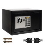Cumpara ieftin Seif metalic antiefractie cu inchidere digitala si cheie de siguranta, capacitate 10L, otel rezistent, montaj pe perete, negru elegant