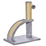 PawHut Copac de Zg&acirc;riat pentru Pisici cu Arc de Masaj și Minge Suspendată, 34x24x43 cm, Gri | Aosom Romania