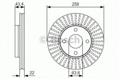 Disc frana FORD FIESTA IV (JA, JB) (1995 - 2002) BOSCH 0 986 479 R64 foto