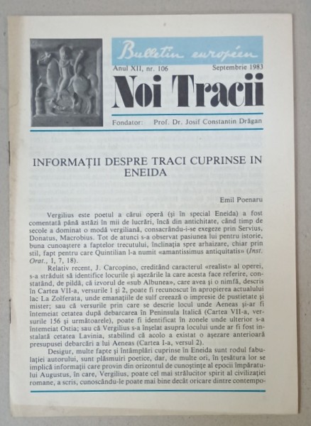 NOI TRACII , REVISTA FONDATA DE JOSIF CONSTANTIN DRAGAN , NR.106 , 1983