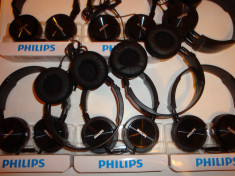 Casti Philips cu microfon pe fir cablu jack SHL3005BK Headphones foto