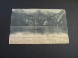 Carte poștală Germană originală &ndash; Lacul K&ouml;nigssee,Piesă de colecție La Belle &Eacute;poque(cel mai probabil din perioada 1900&ndash;1940), Circulata, Printata