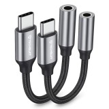Set adaptoare audio premium Type-C Asteroid GSM FuseXound AC12 (pachet - 2 buc.)