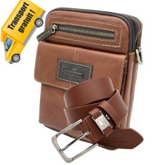 Set Cadou Barbati Borseta si Curea Marco Lucci din Piele naturala de Bovina