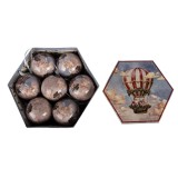 Cumpara ieftin Set 14 globuri brad Craciun in cutie cadou Balon Zburator (14) 8x8x8 cm