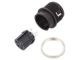 Conector circular soclu 4 pini argintat 6A IP40 150V