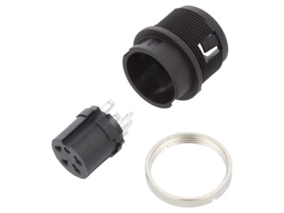 Conector circular soclu 4 pini argintat foto