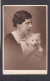 Foto tip Carte Postala Romania - doamna cu catel - foto atelier Reval