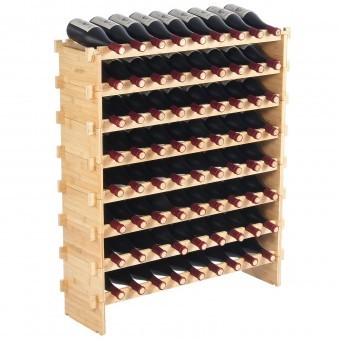 Raft pentru 72 de sticle de vin, Vivatechnix Modular, 898 x 250 x 1035 mm, Lemn bambus foto