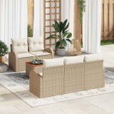 Set de canapele pentru grădină 6 pcs Bej și alb