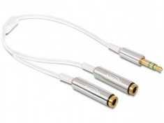 Cablu audio Delock jack male 3.5 mm 3 pin &amp;gt; 2 x stereo jack female 3.5 mm 3 pin 25 foto