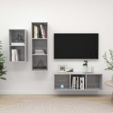 vidaXL Set dulap TV, 3 piese, gri beton, PAL