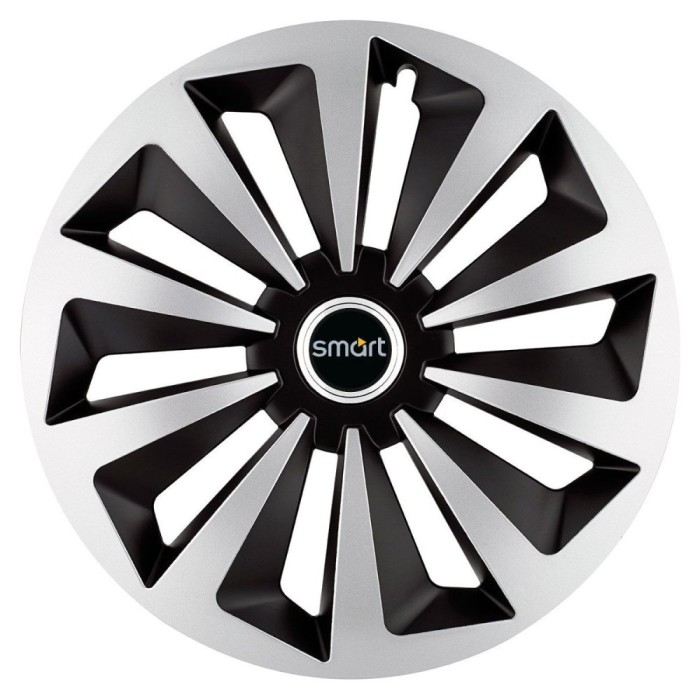 Set 4 capace roti Fox Gri-Negru R17 pentru gama auto Smart