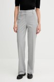 Sisley pantaloni culoarea gri, lat, high waist, 490TLF06L