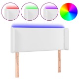 Cumpara ieftin Tablie de pat cu LED, alb, 103x16x78/88 cm, piele ecologica